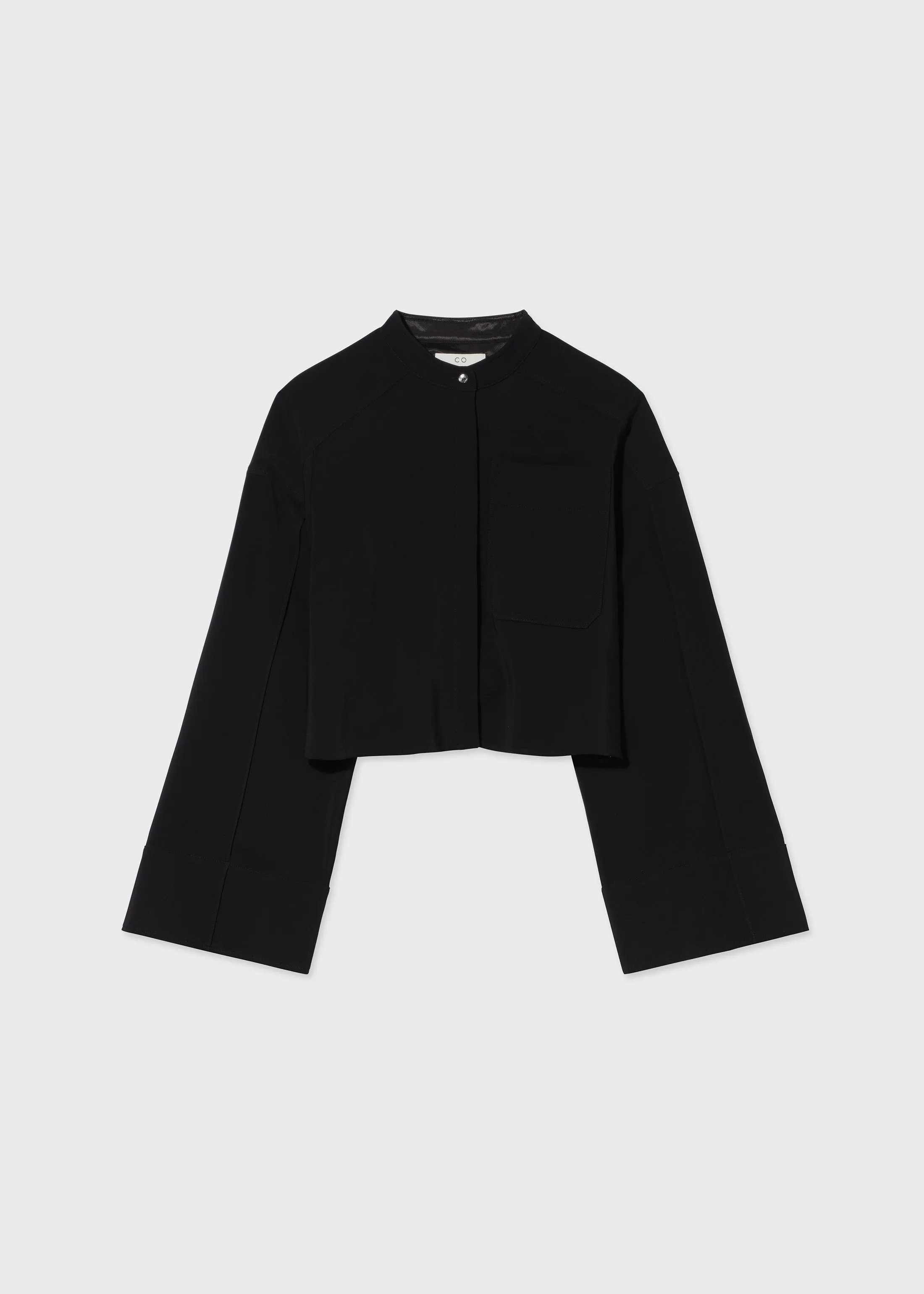Bell Sleeve Blouse in Crepe - Black