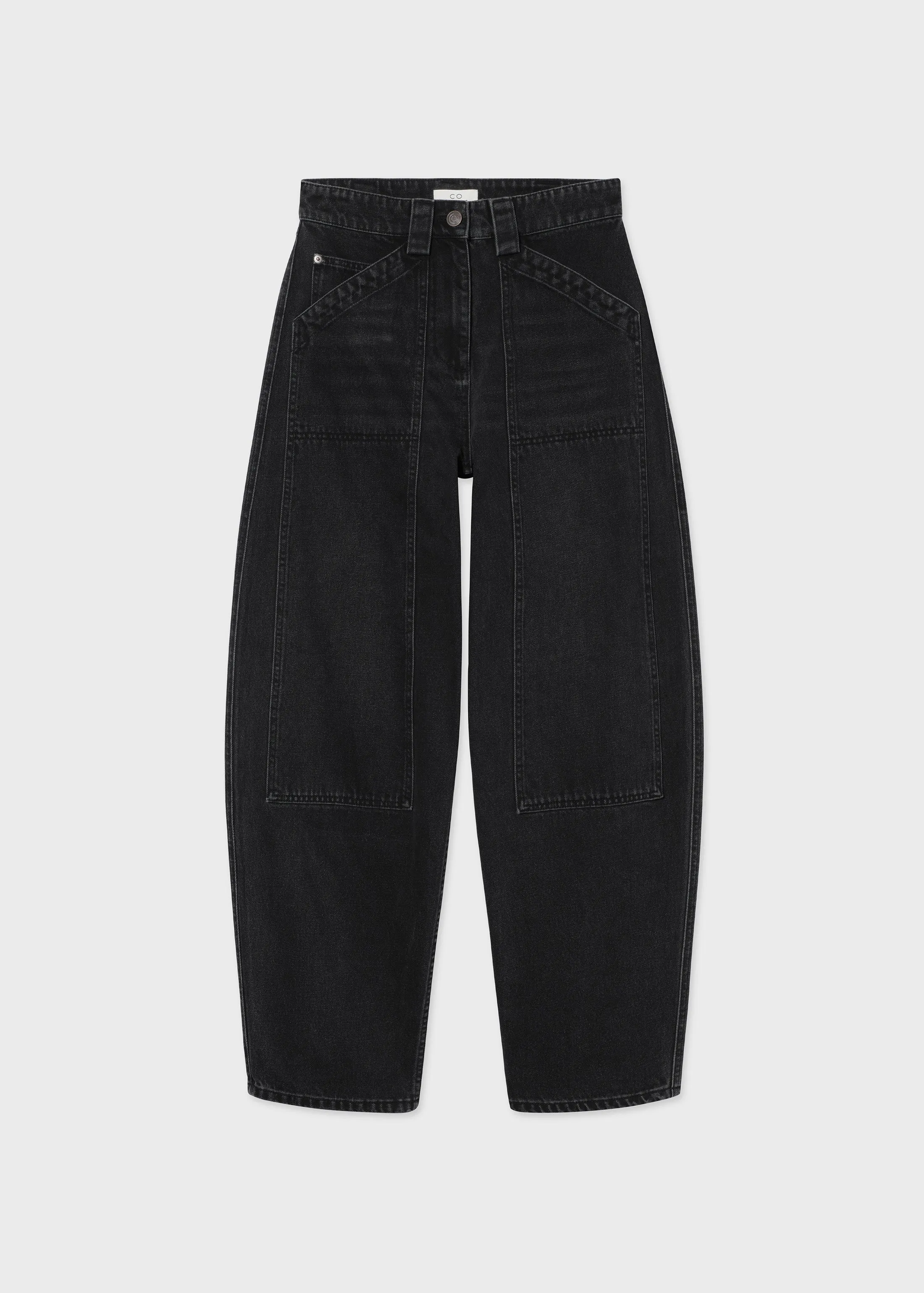 Denim Patch Pocket Pant - Black