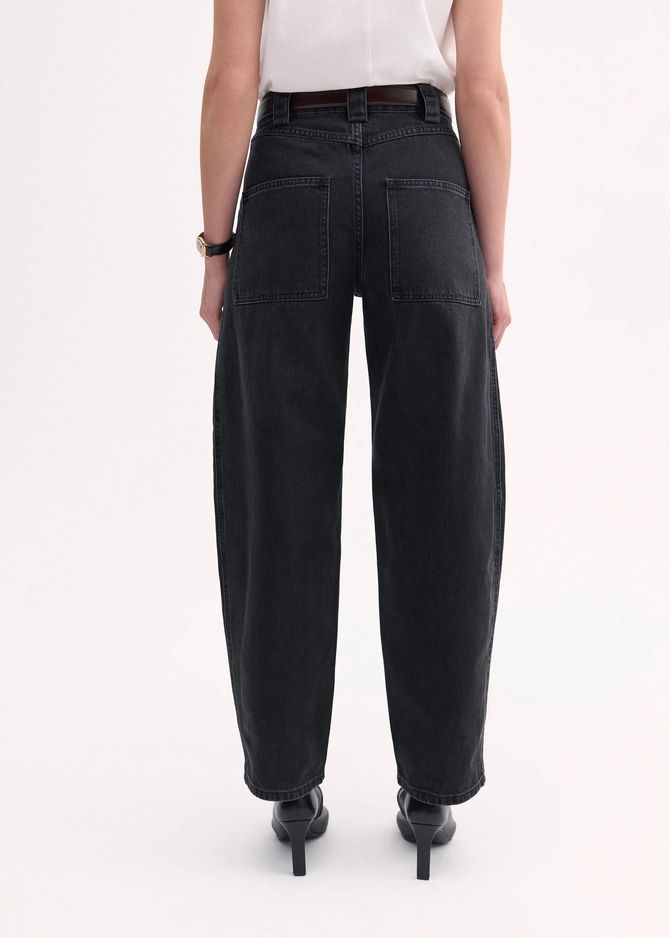 Denim Patch Pocket Pant - Black