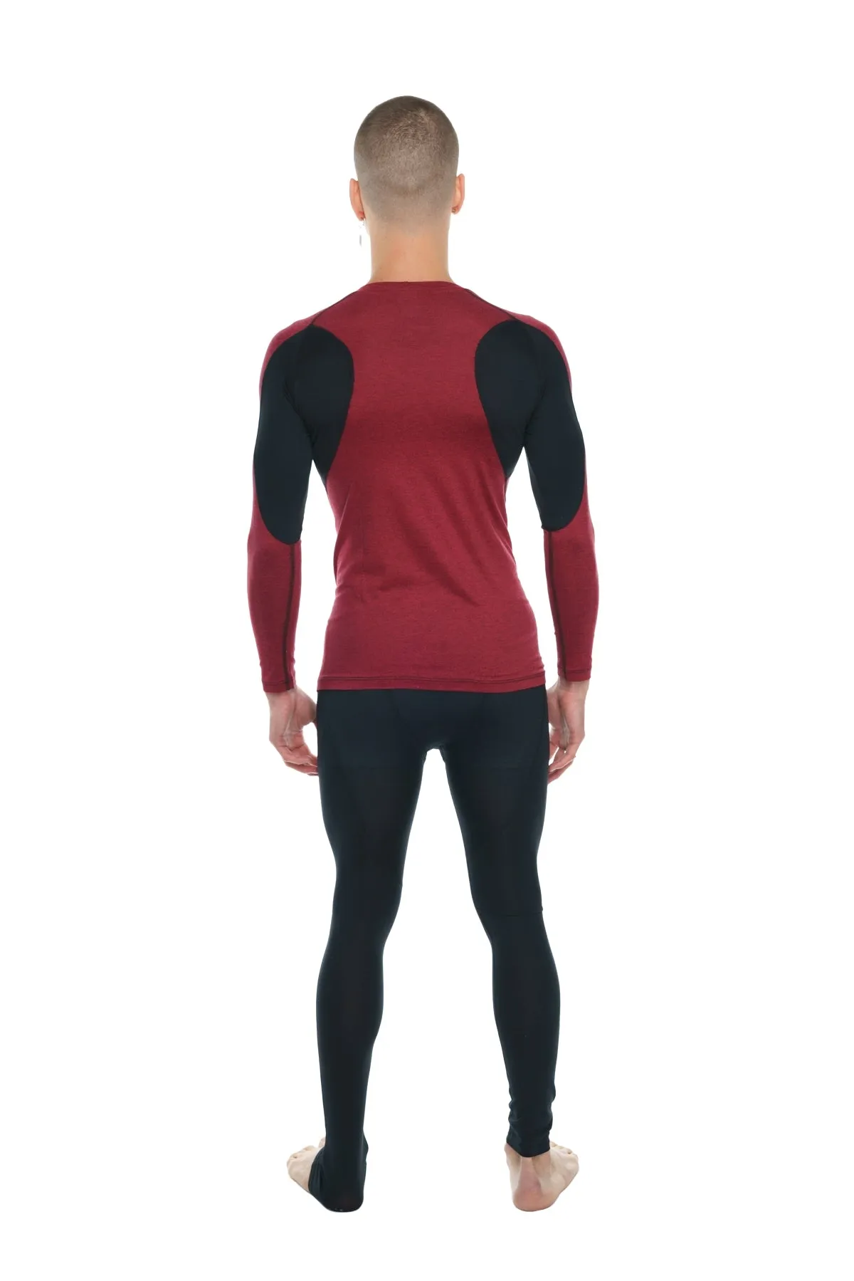 Designer Raglan Crew-Neck Tee - Long Sleeve (Brick w/Black Accent)