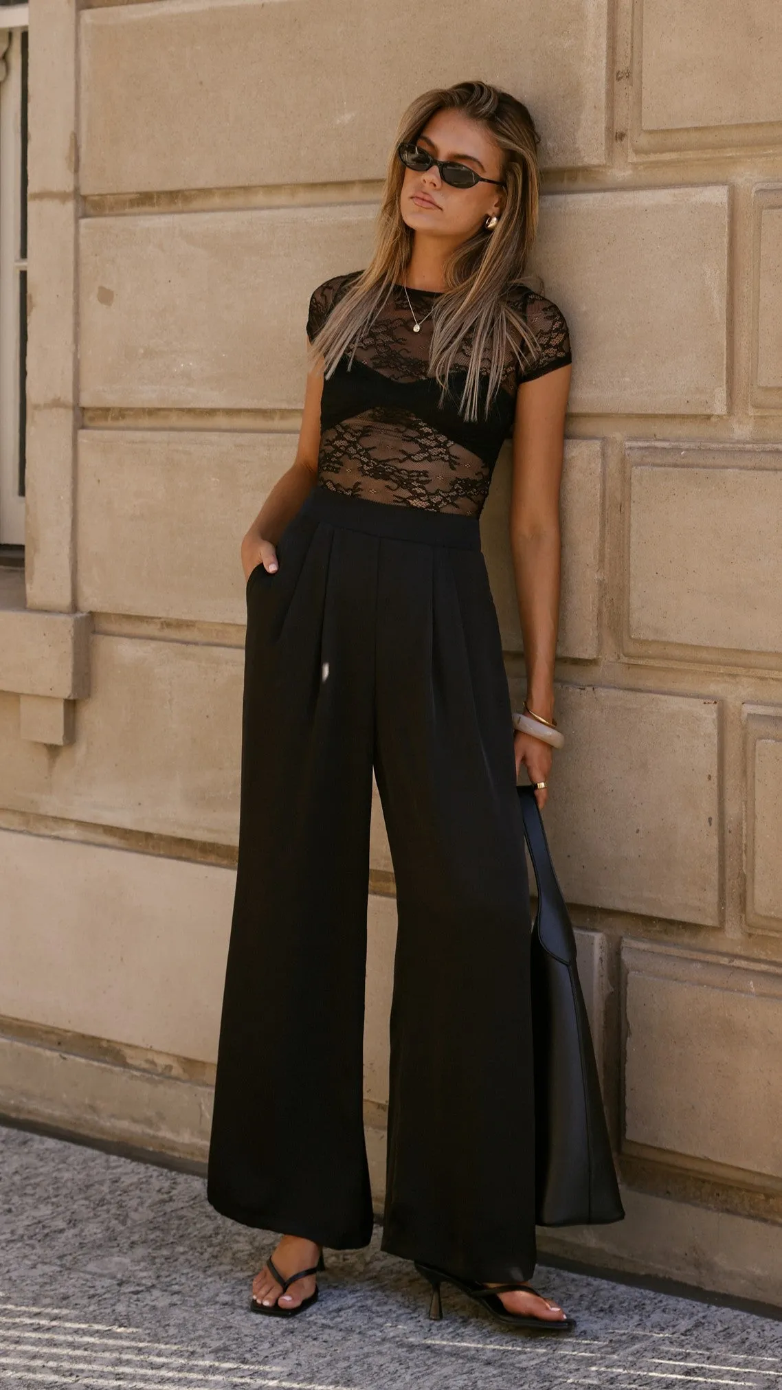 Kaylee Lace Top - Black
