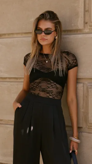 Kaylee Lace Top - Black