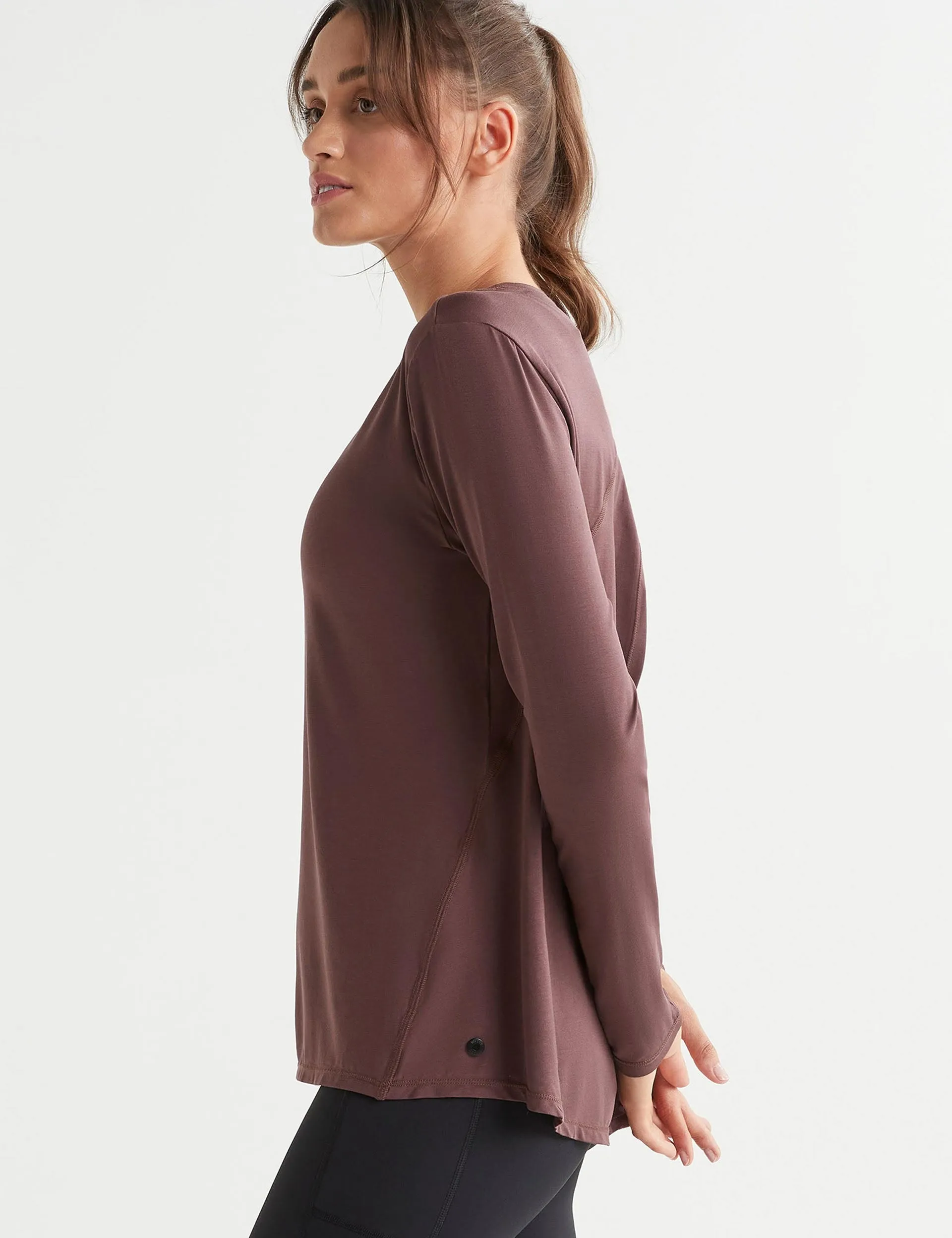 Kendall Long Sleeve Top - Burgundy