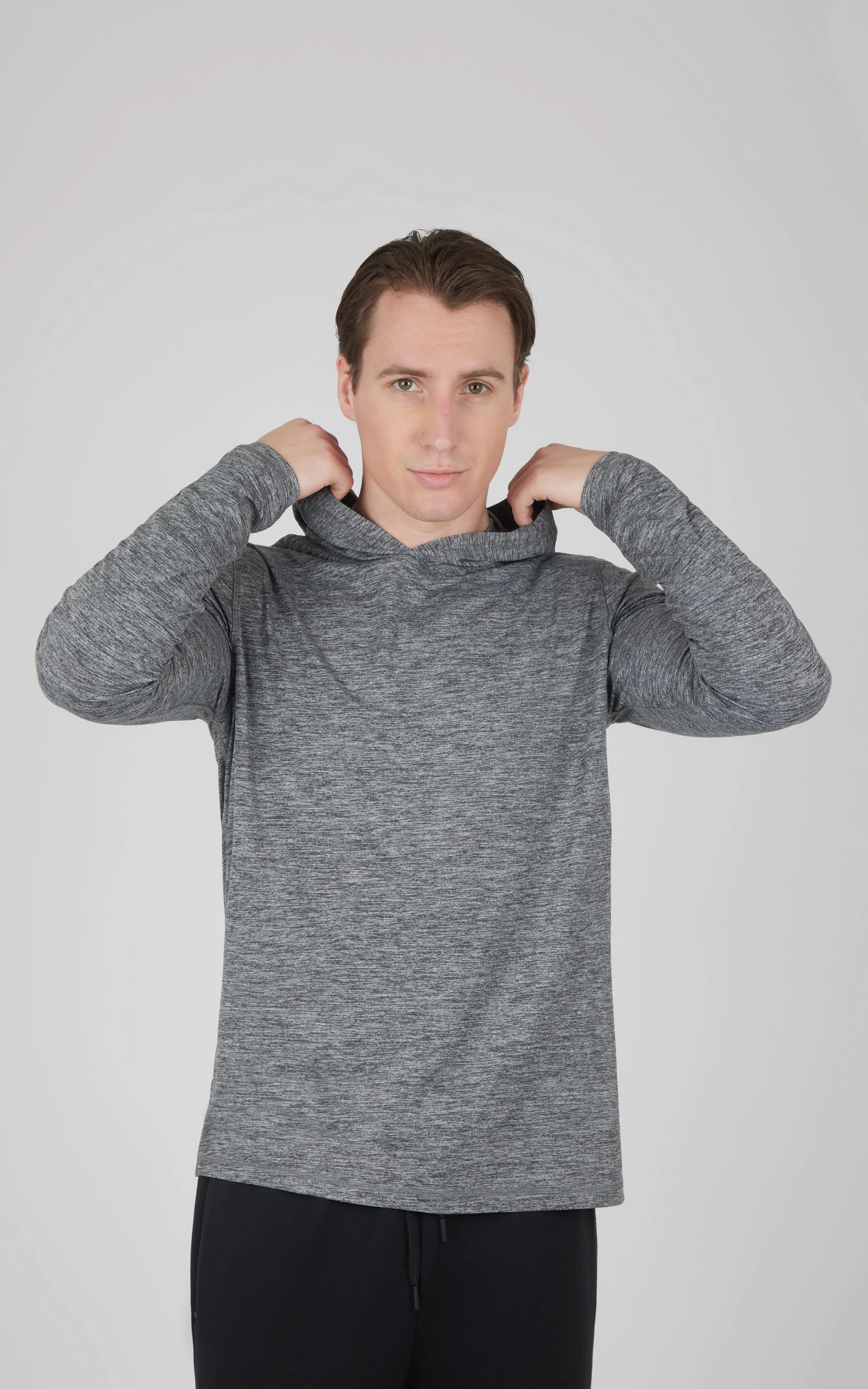 Men's Cationic Long Sleeve Hooded Shirt