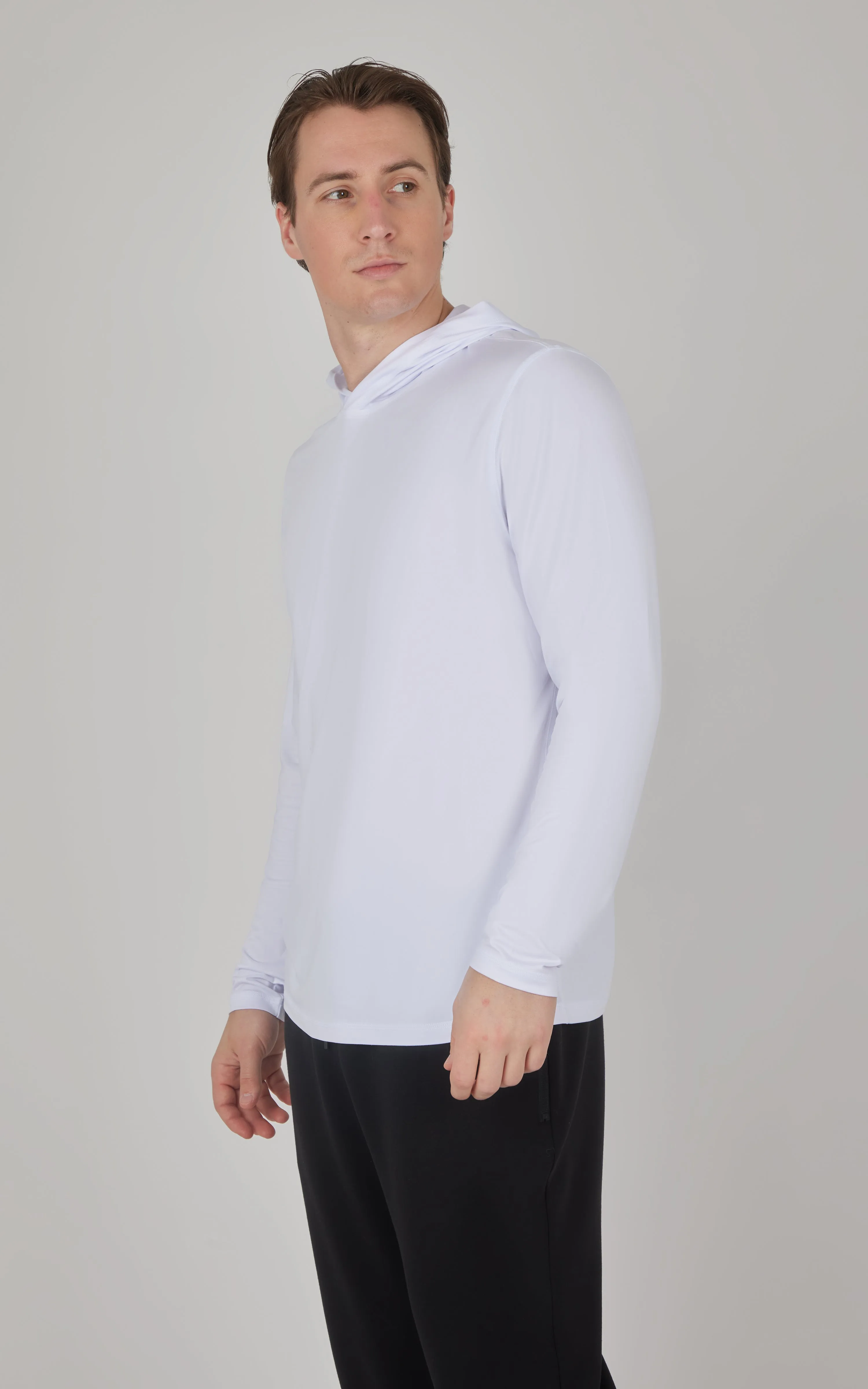 Men's Cationic Long Sleeve Hooded Shirt