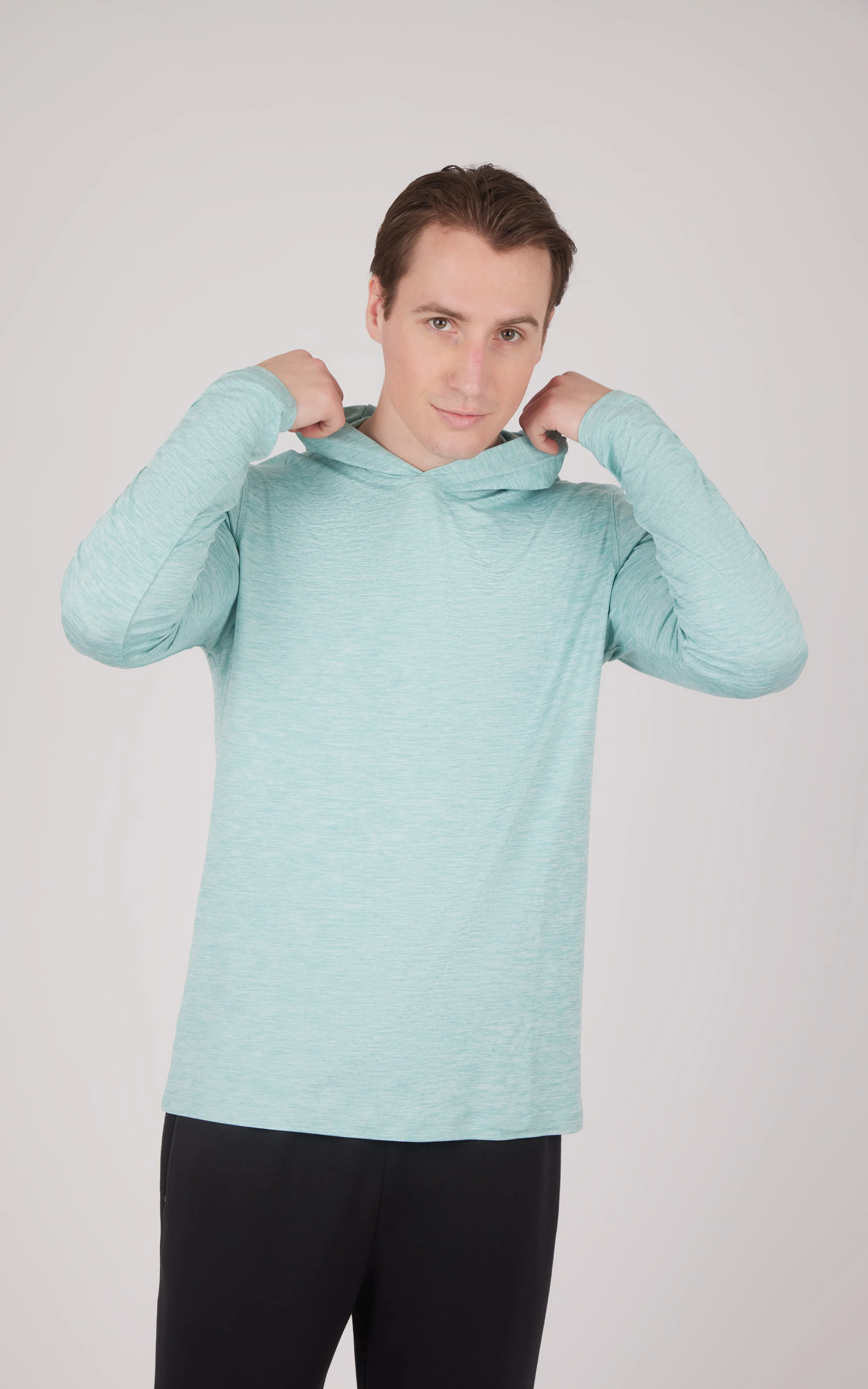 Men's Cationic Long Sleeve Hooded Shirt