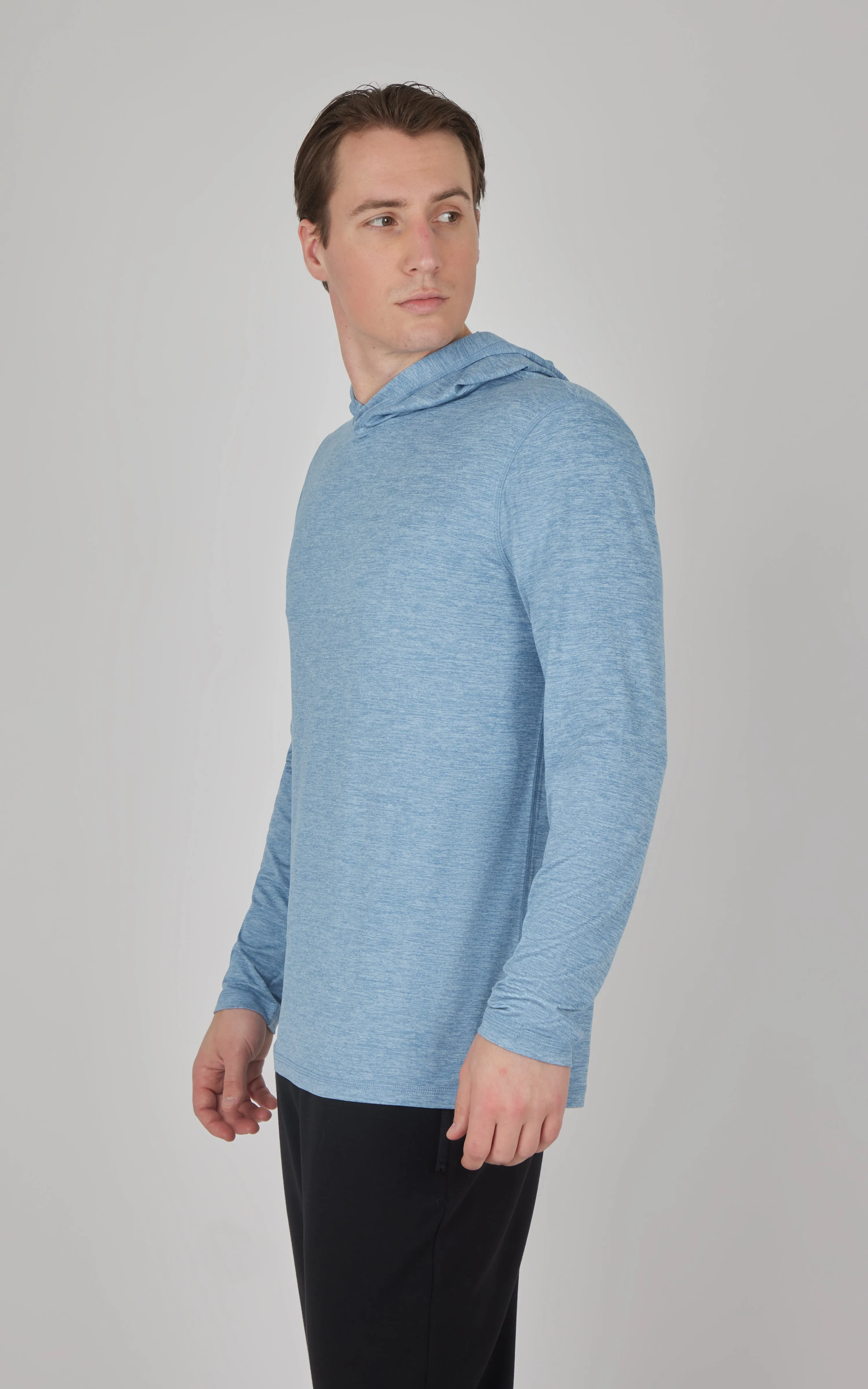 Men's Cationic Long Sleeve Hooded Shirt