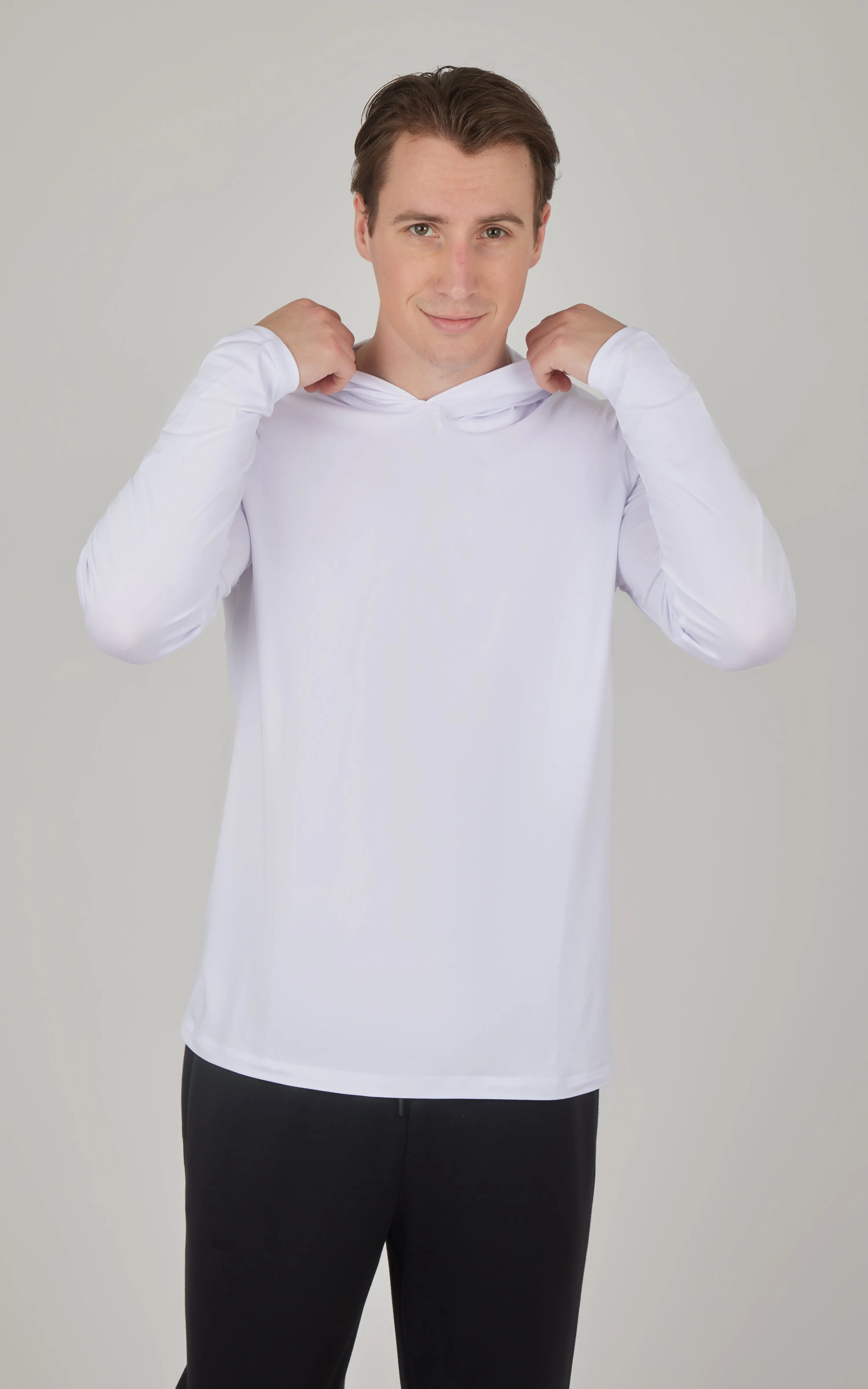 Men's Cationic Long Sleeve Hooded Shirt