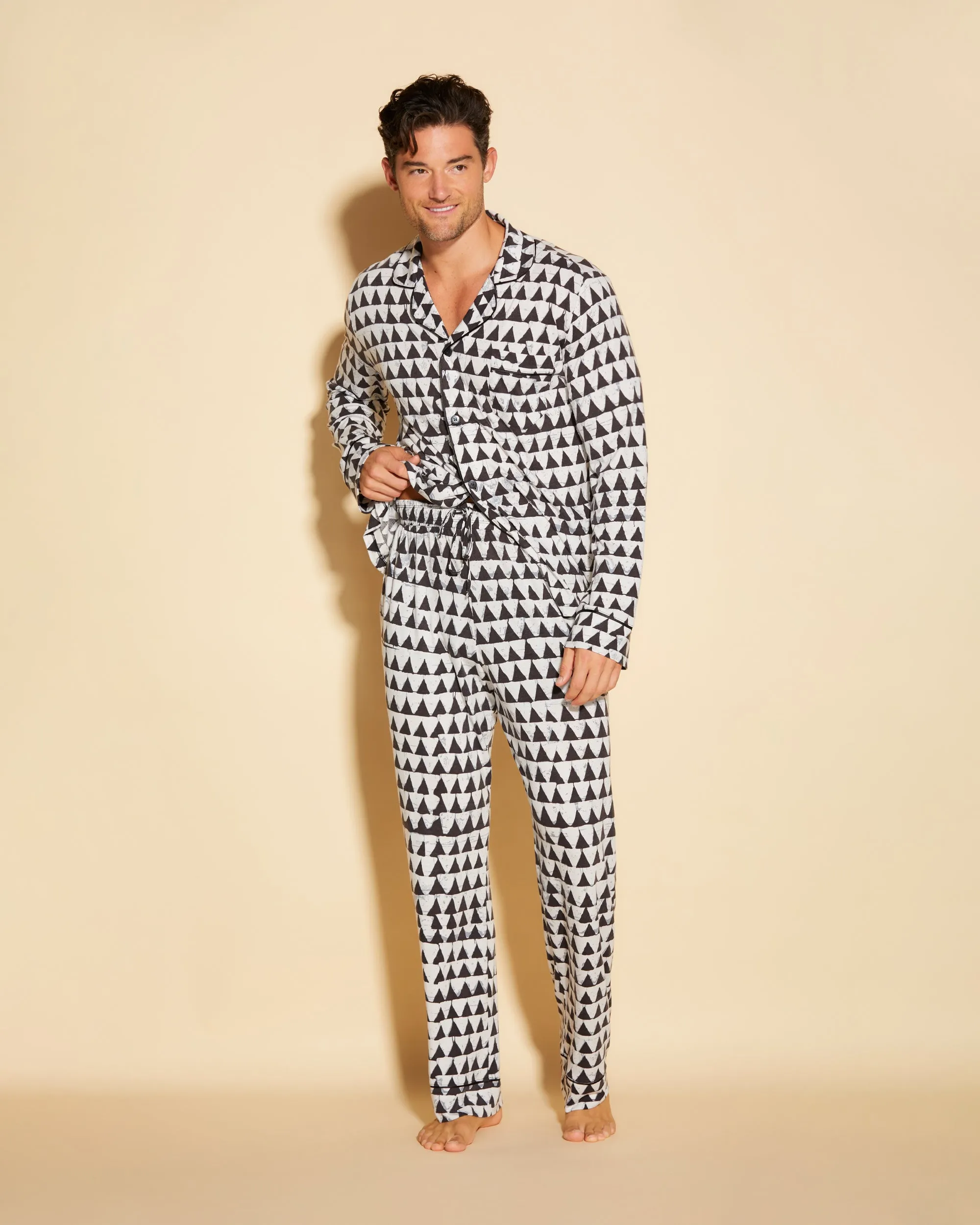 Men's Classic Long Sleeve Top & Pant Pajama Set