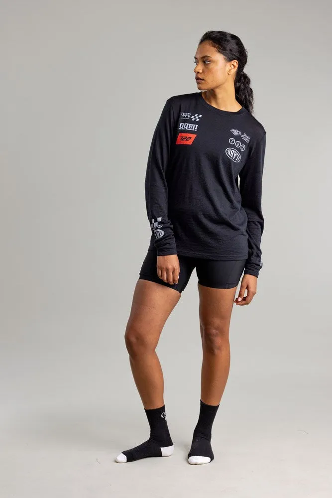 Merino Enzo Long Sleeve Tee - Women's BLACK