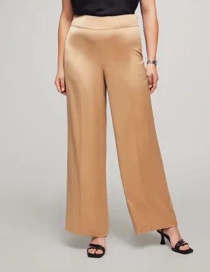 Montreal Satin High Rise Side Zip Wide Leg Pant - Sale