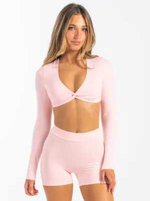 NKD Knot Long Sleeve Top - Pink Musk