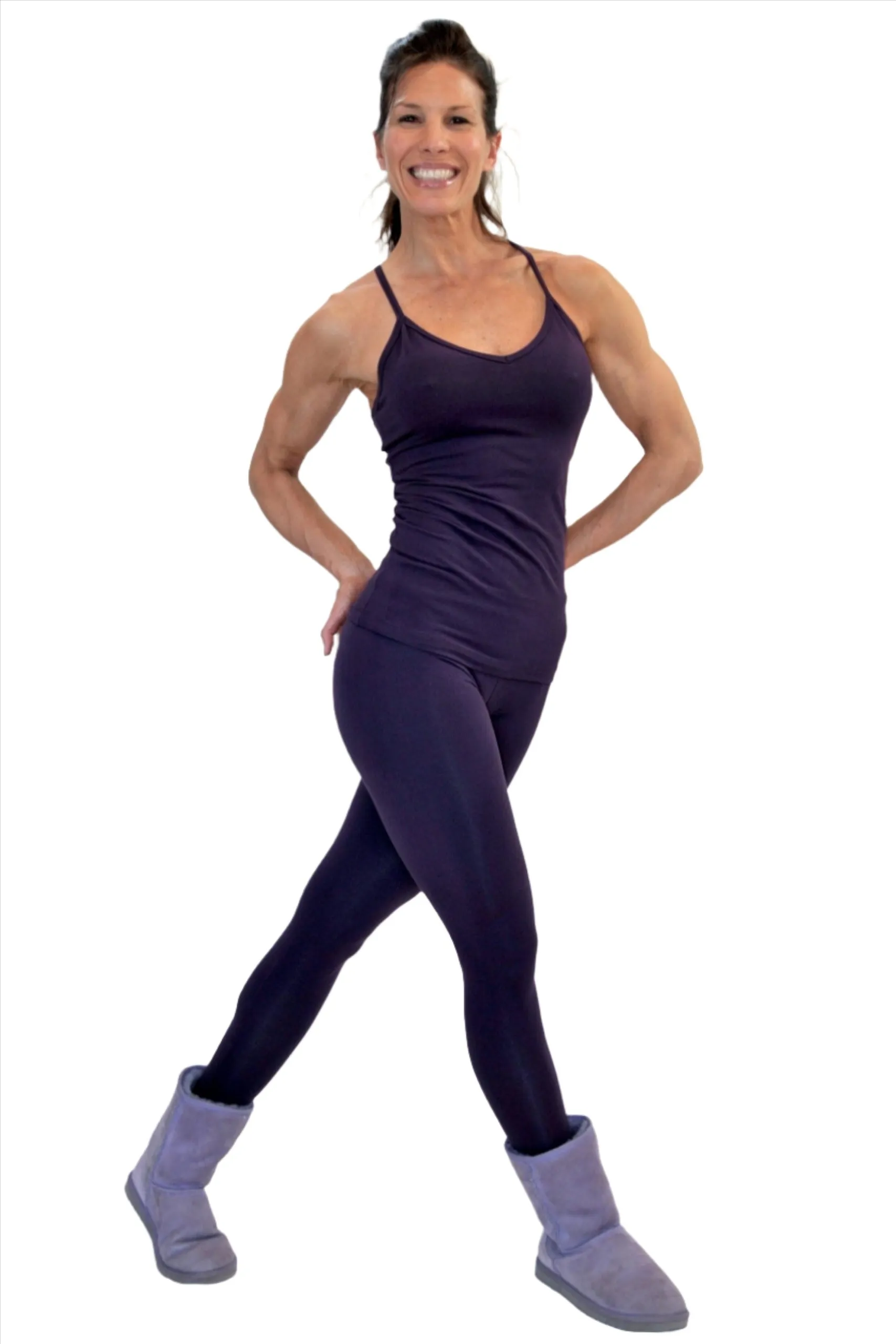 One Step Ahead Brushed Supplex V Neck Cami Long Top 20184