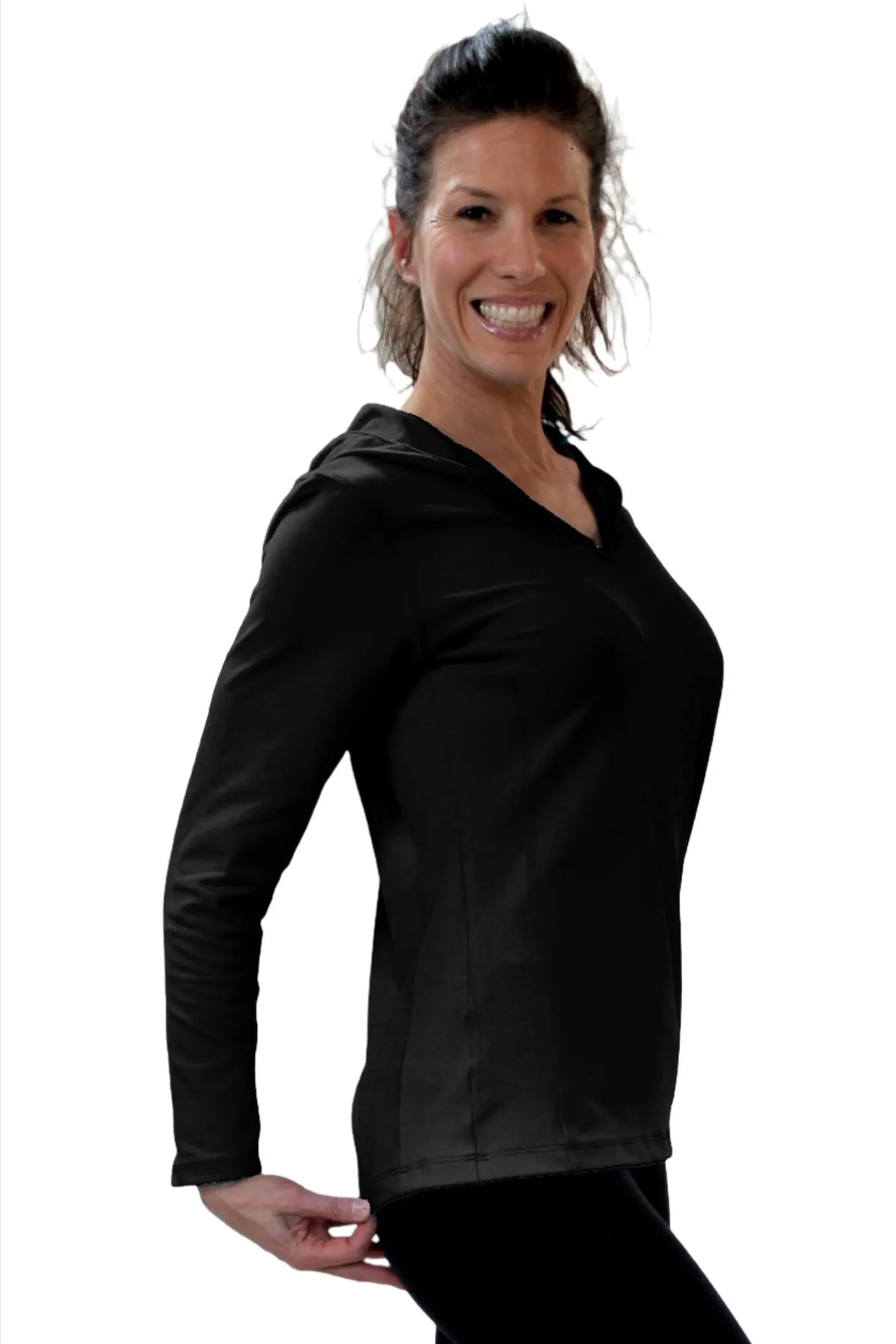 One Step Ahead Simple Hoodie Brushed Supplex 20150