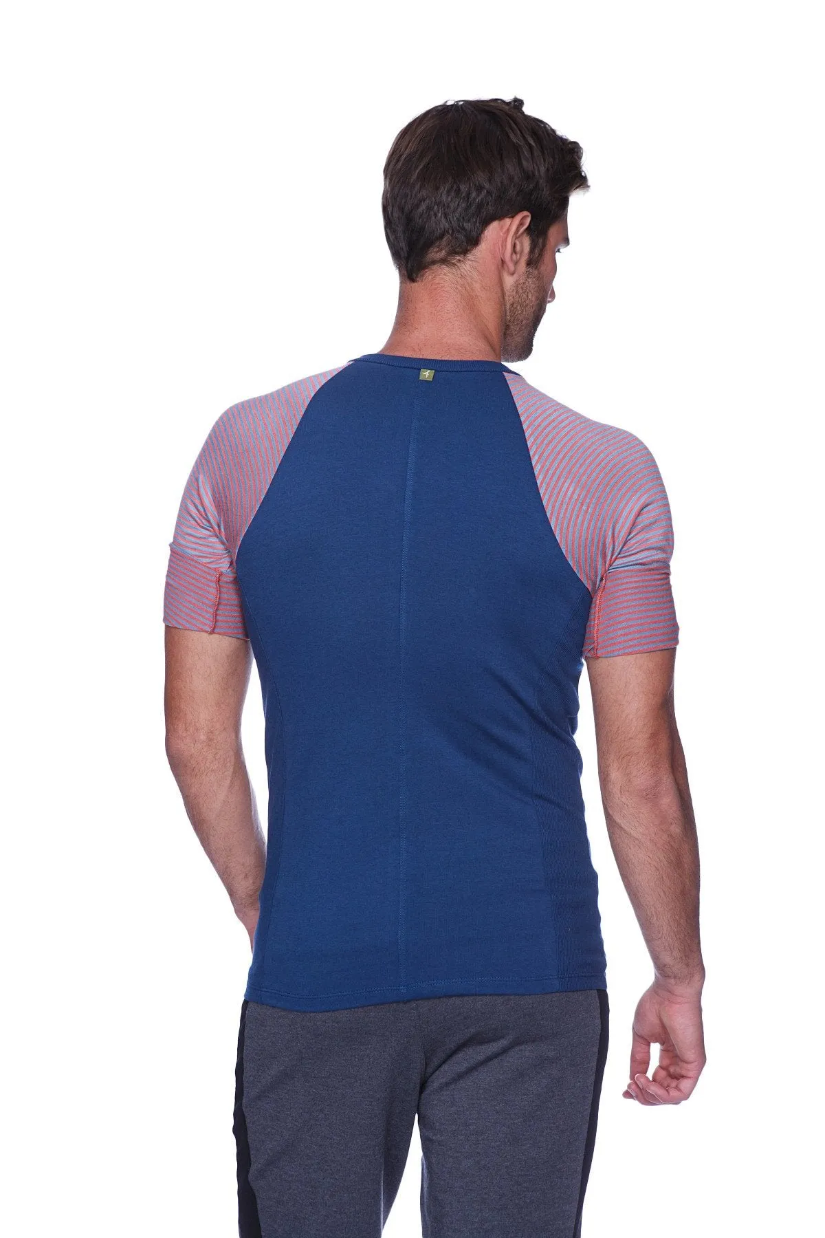 Raglan Virtual Crew Neck (Royal Blue w/ Red & Grey Stripe)