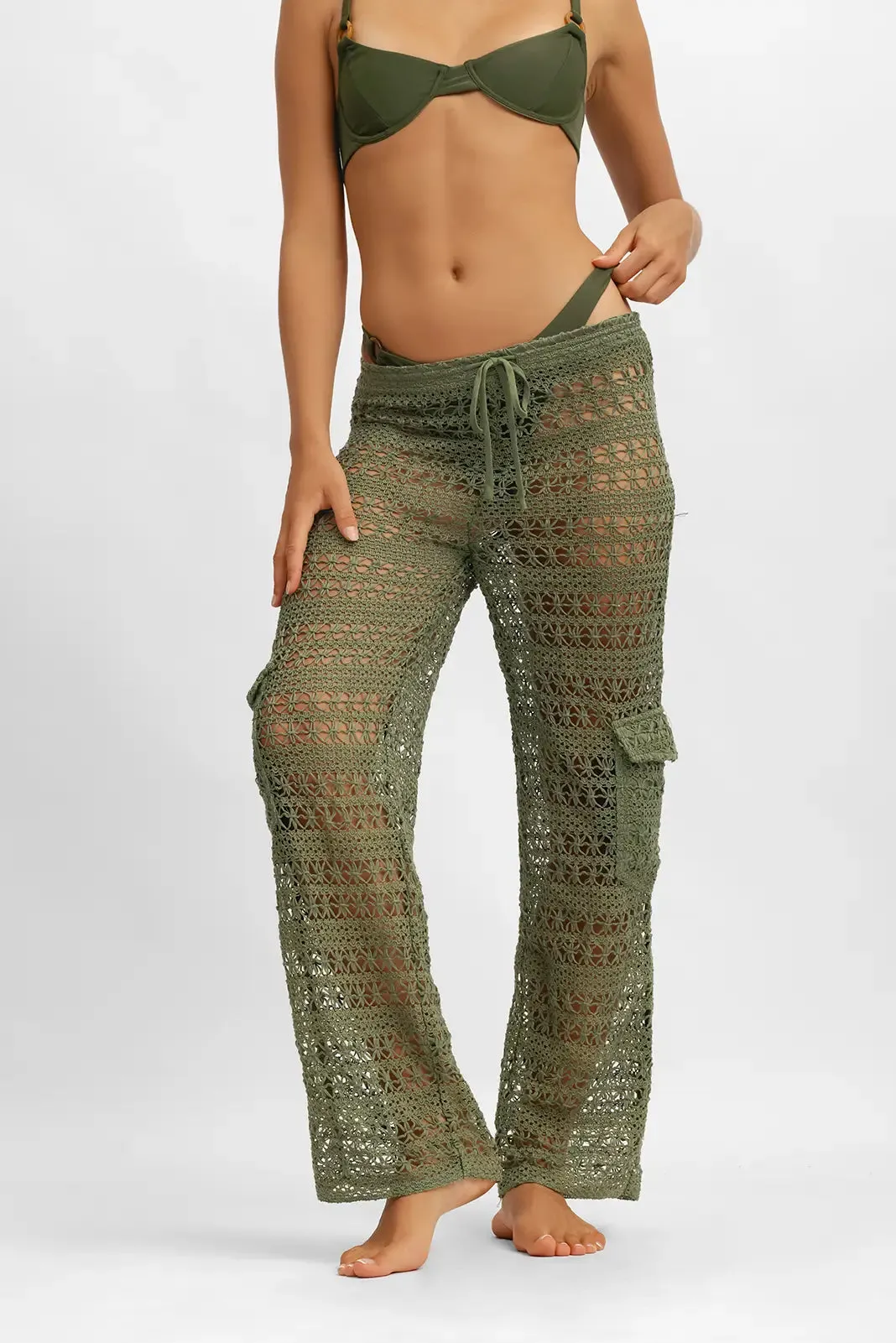 Regina Cargo Pants / Basil Smash FINAL SALE
