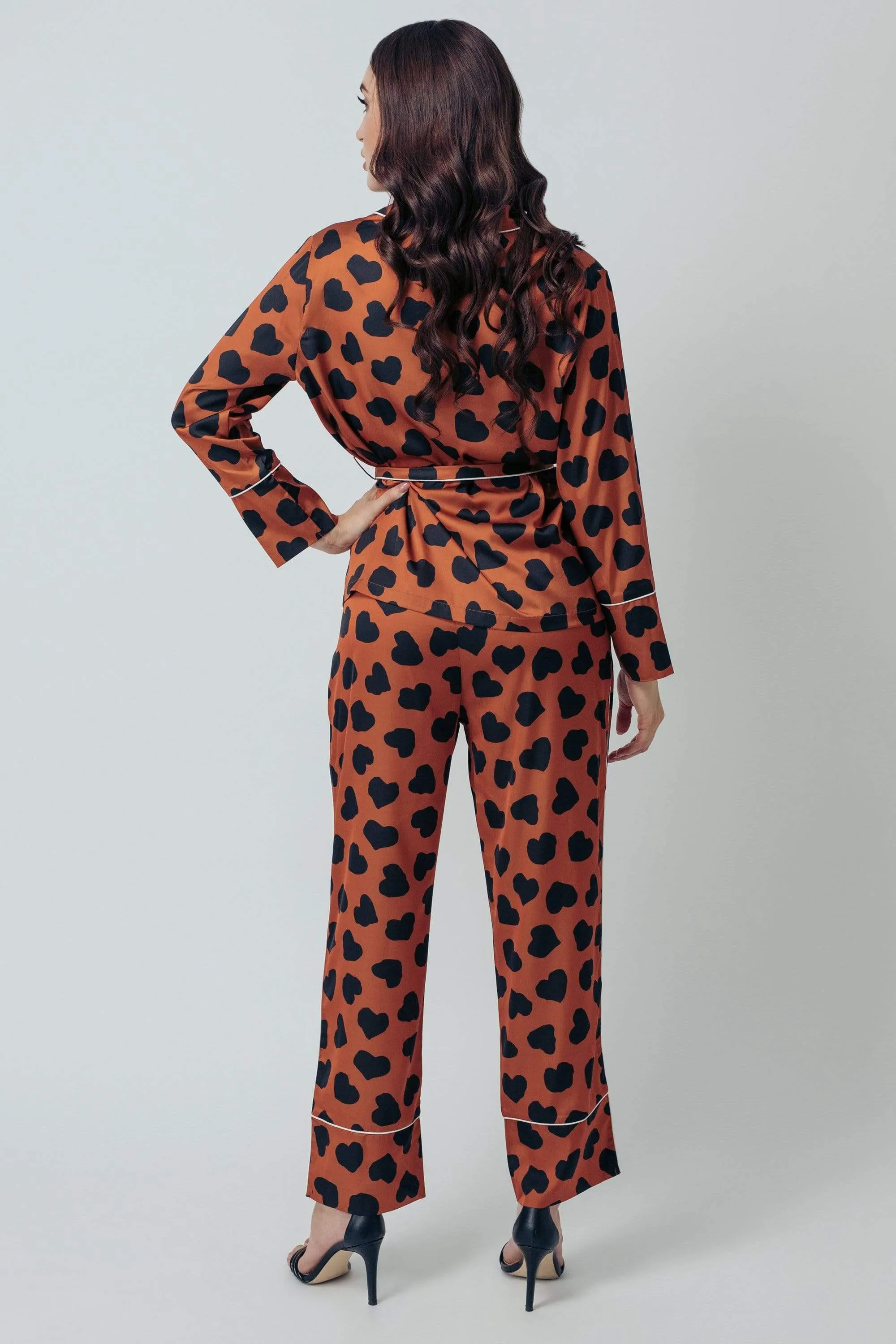 Satin Wrap Heart Pyjama Set