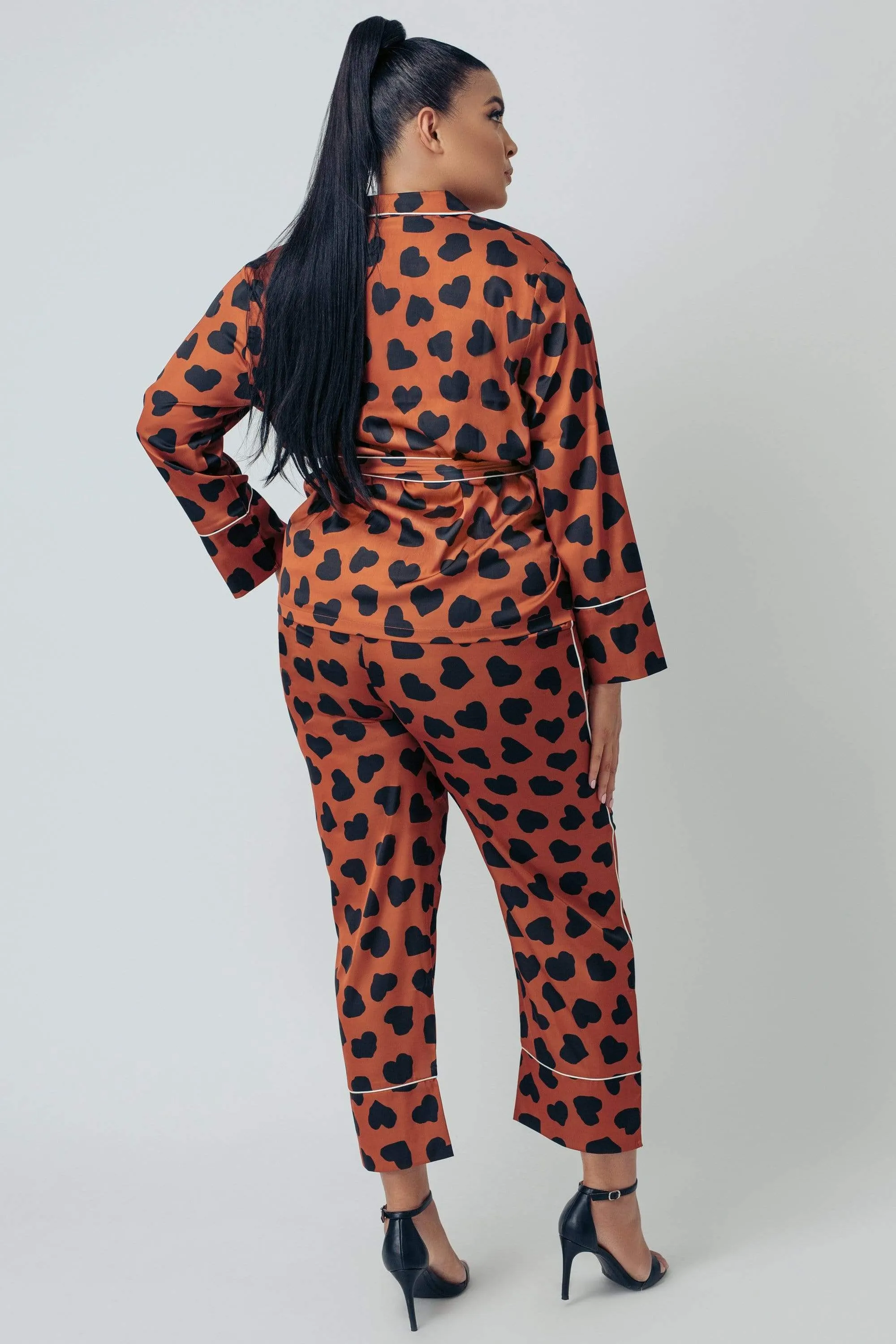 Satin Wrap Heart Pyjama Set