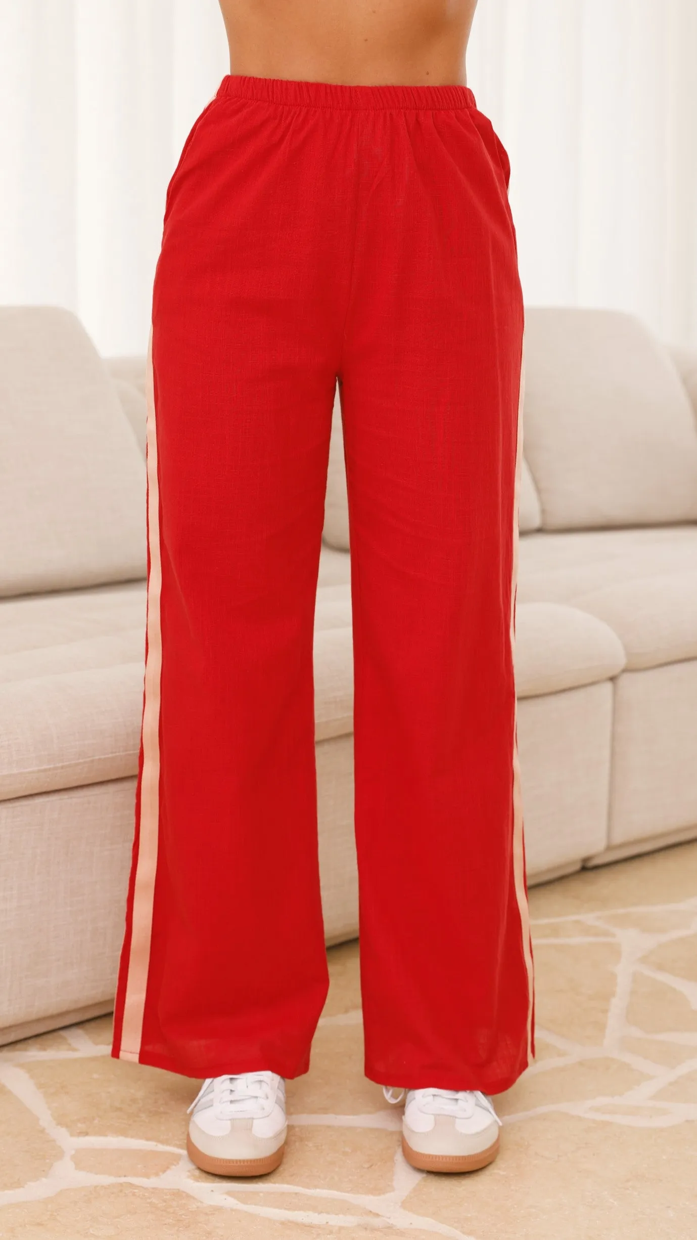 Spritz Top & Pants Set - Peach/Red