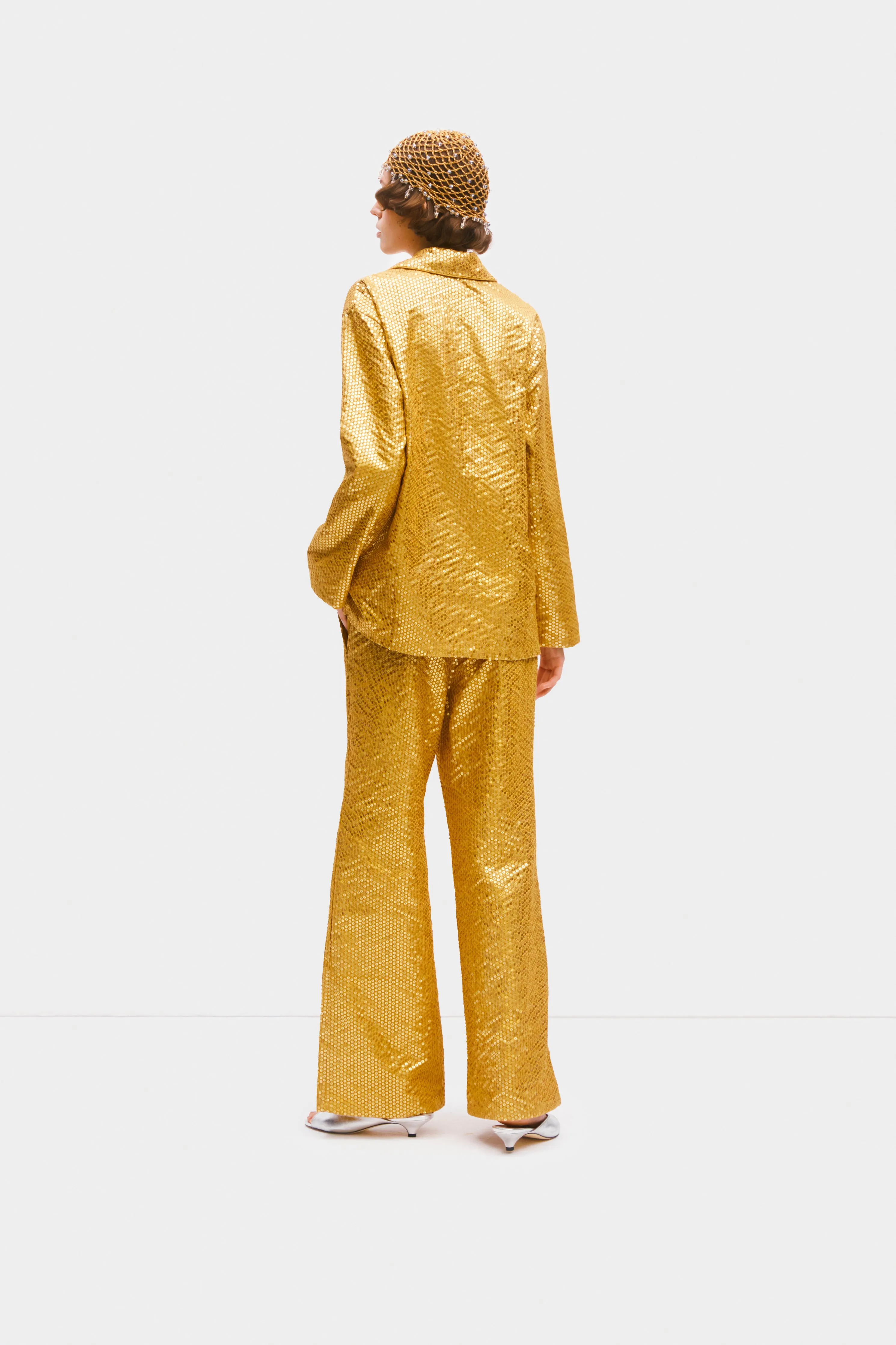 Supernova Sequined Pants in Gold