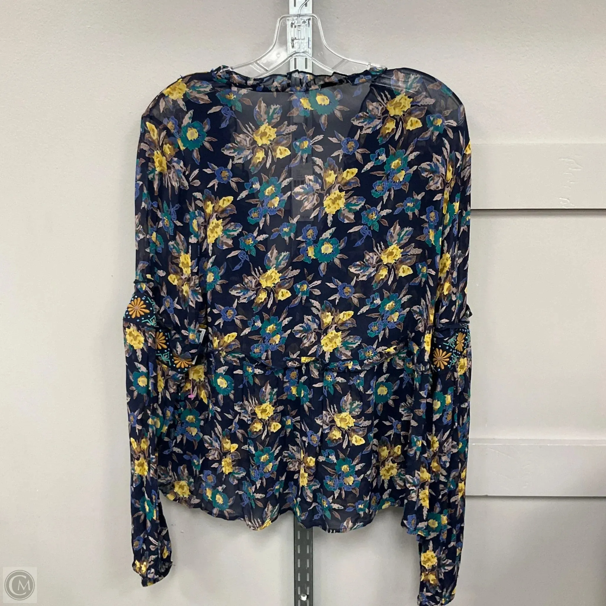 Top Long Sleeve By Meadow Rue In Blue, Size: L