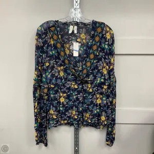 Top Long Sleeve By Meadow Rue In Blue, Size: L