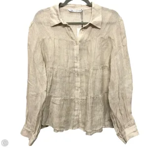 Top Long Sleeve By Zara In Beige, Size: Xl