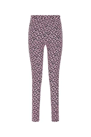 Versace High Waist La Greca Print Leggings