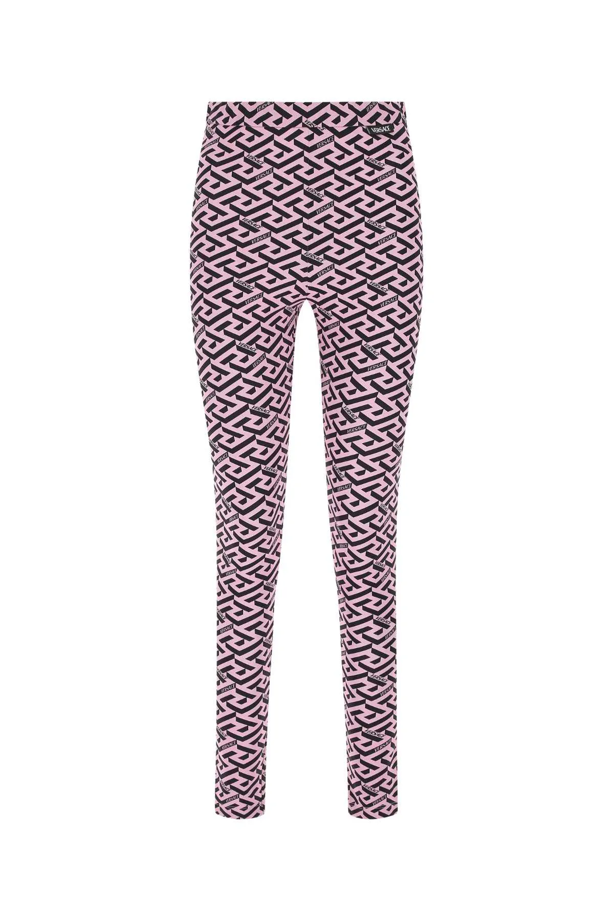 Versace High Waist La Greca Print Leggings