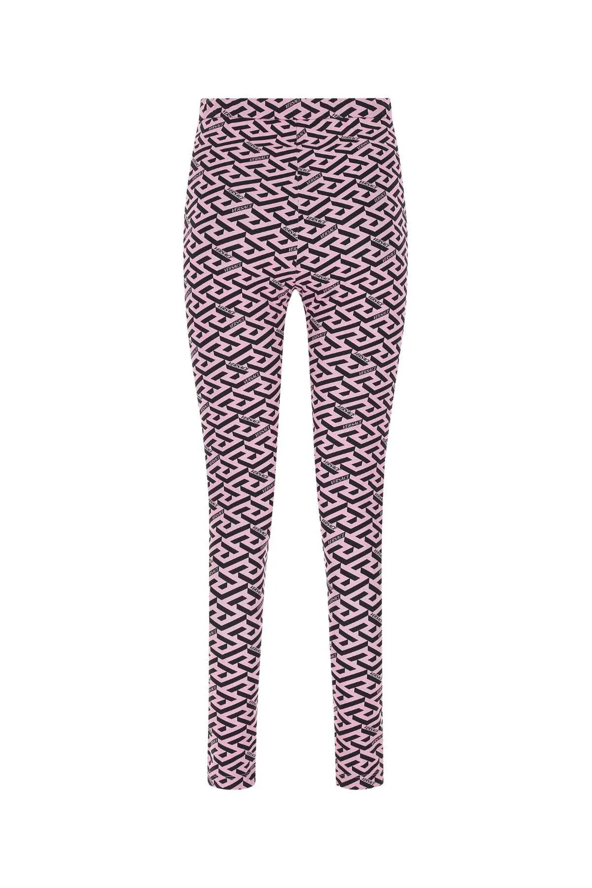 Versace High Waist La Greca Print Leggings
