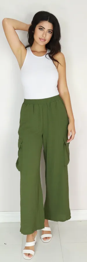 WIDE LEG CARGO PANTS