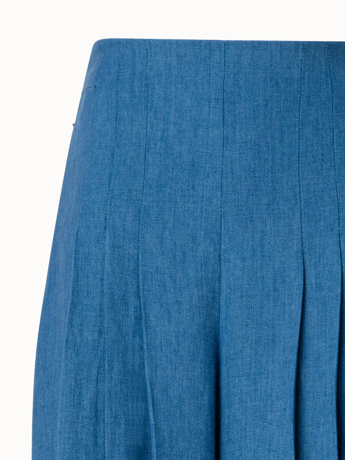 Wide Pleated Linen Gabardine Pants