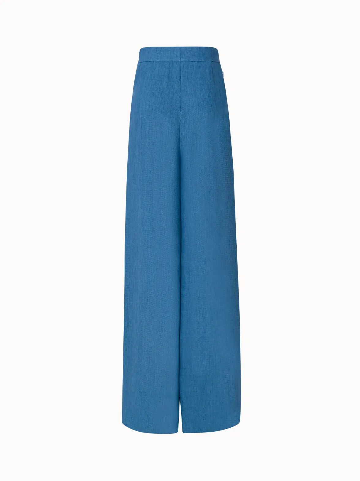 Wide Pleated Linen Gabardine Pants
