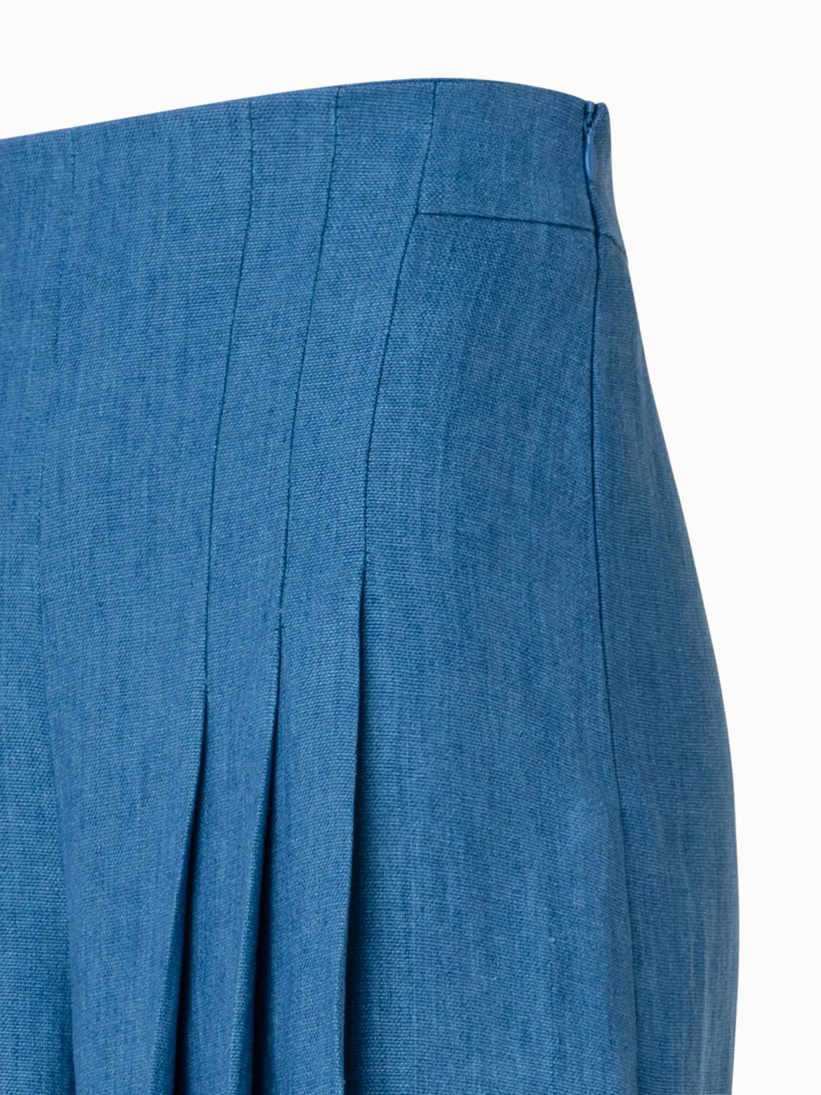 Wide Pleated Linen Gabardine Pants