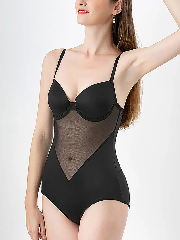 Women's Breathable Tummy Control Built-In Bra Body Shapewear