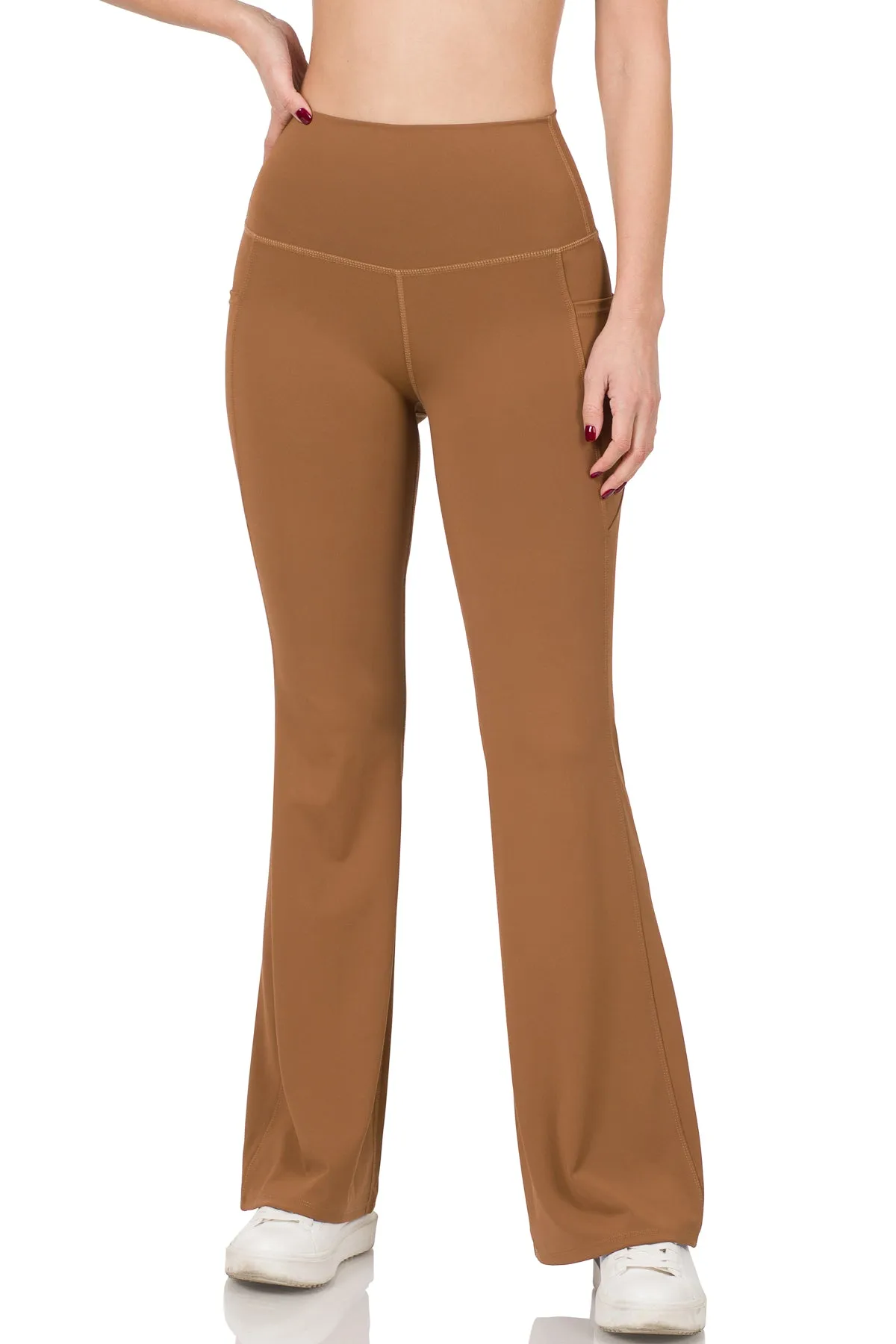 Zenana Wide Waistband Flare Pant with Pocket NSP-6046AB
